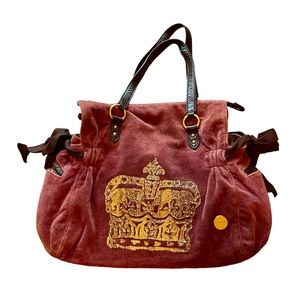 Vintage Y2K Bedazzled Juicy Couture
Bag  Purse in Raspberry Crown Bling